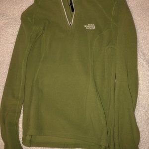 North Face green halfzip pullover